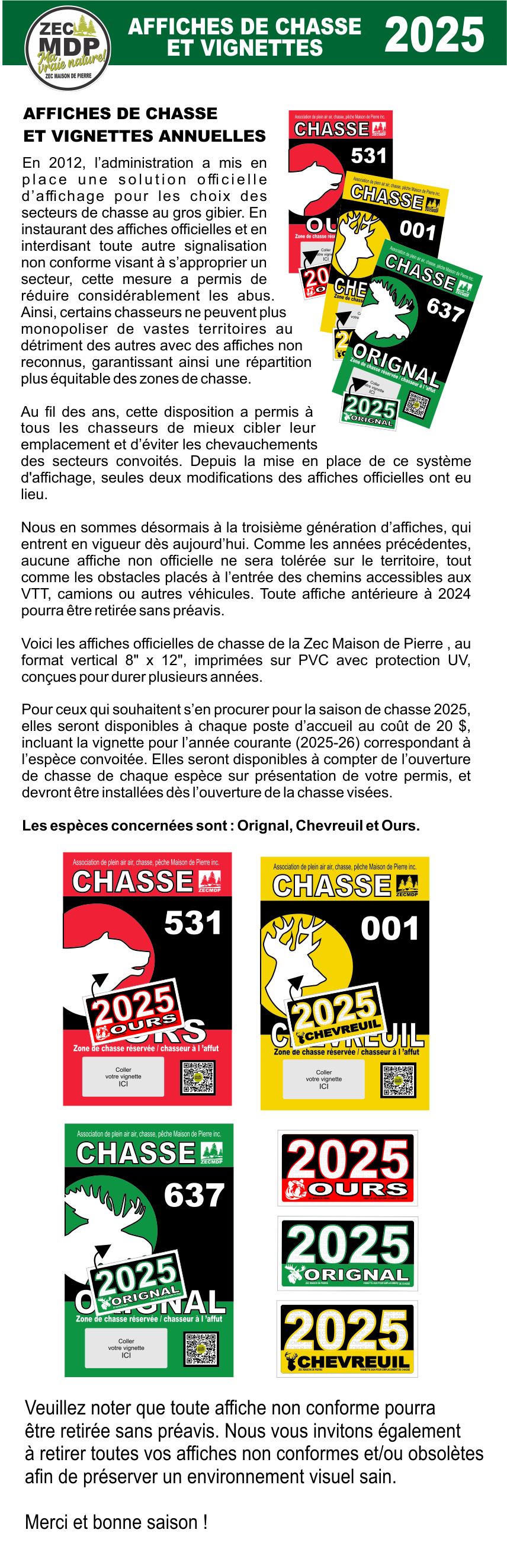 AFFICHES DE CHASSE 2025 1